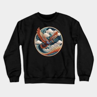 Bird in the Clouds Embroidered Patch Crewneck Sweatshirt